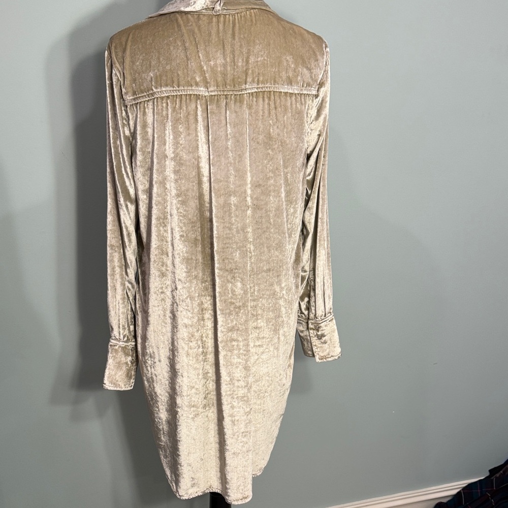 Anthropologie Maeve crushed Velvet tunic Blouse with tie Size M - Picture 6 of 9